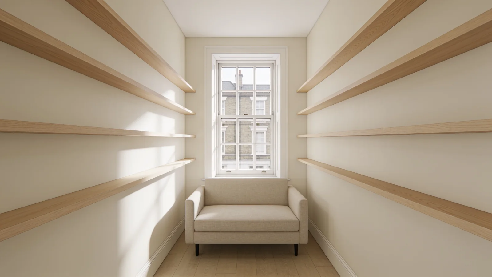 AI-generated London home inspiration for make a small room feel bigger.